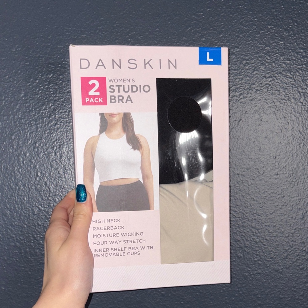 Danskin Women's Studio Bra 2-Pack - Black & Beige